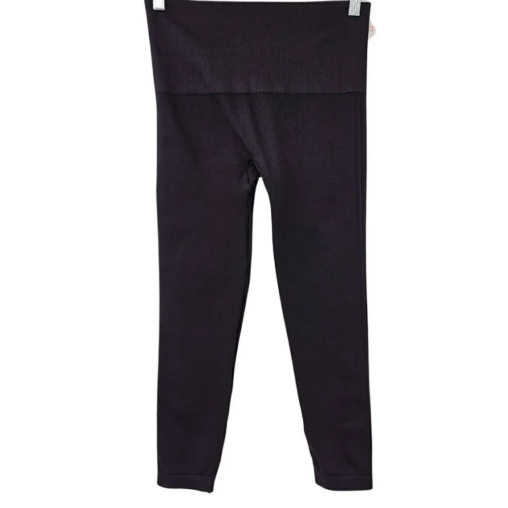 Spanx Look At Me Now Cropped Leggings Black Women's Size L NEW Yoga Athleisure